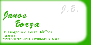 janos borza business card
